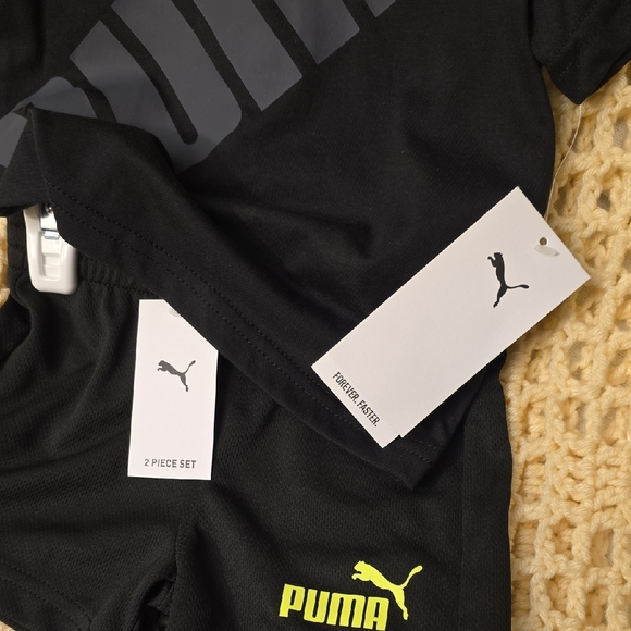 Puma Kids' Black and Neon Yellow Outfit 3/6 M - Picture 2 of 8